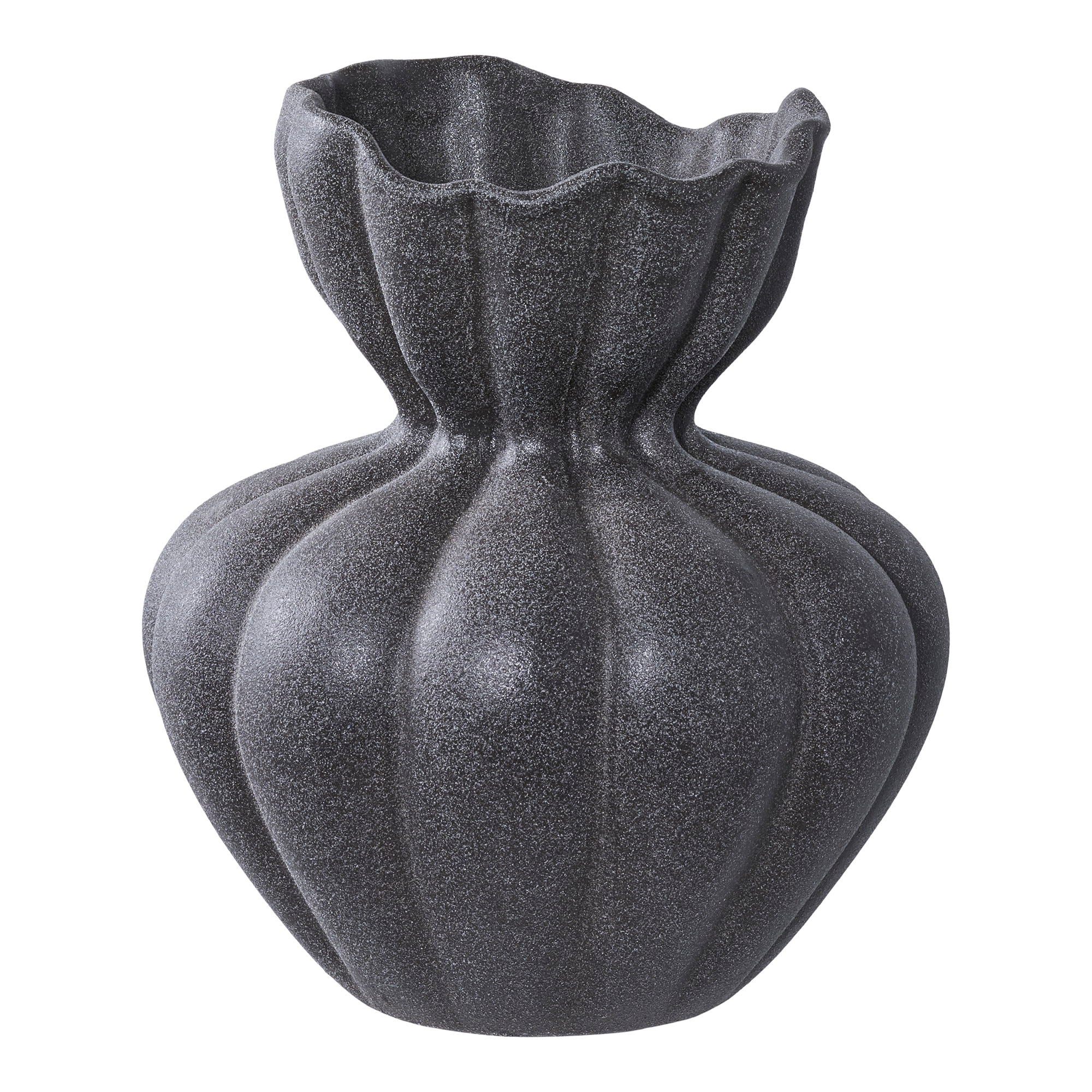 Vase “Liva” – Keramik, schwarz, Ø17,2 × 19,4 cm